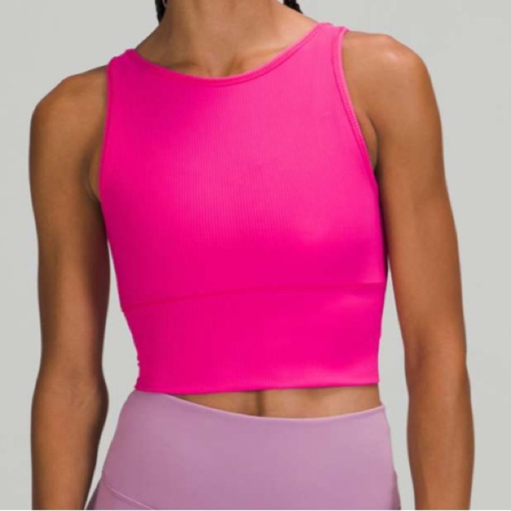 Lululemon Power Pivot Tank Top *Rib Sonic Pink Size 12 ✨Excellent Condition